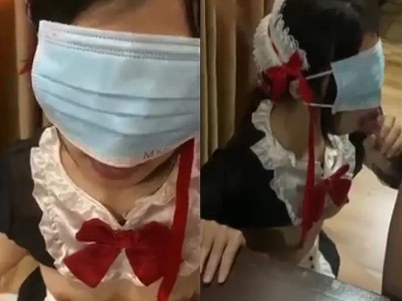Gấu việt dâm cosplay nô lệ mút bú con cậu bé điêu luyện